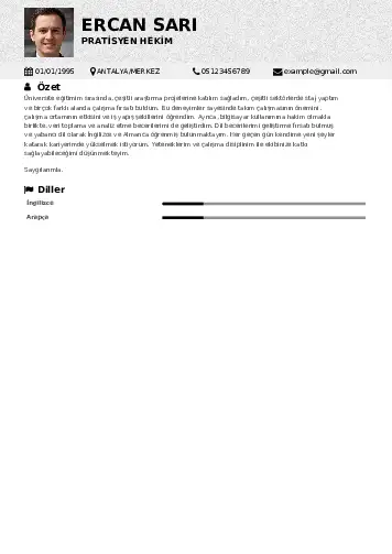 Pratisyen Hekim Cv Örnekleri cv indir